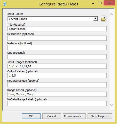 Configure Raster Fields